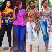 Jeans & Ankara Blouse Styles