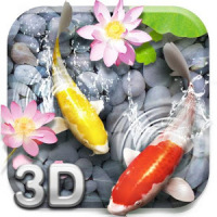 Tema 3D animado de los pescados de Koi
