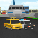 Blocky City Roads Taxi Airport