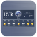 Digital clock and weather widget