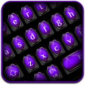 Cool Black Purple Glossy Keyboard