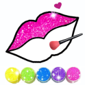 Glitter Lips with Makeup Brush Set coloring Game