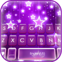 Neon Purple Stars Keyboard Background
