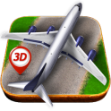 Avión, estacionamiento, 3D