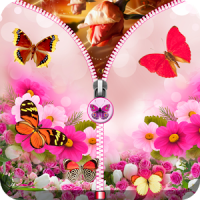 rosa Schmetterling zip Unlock