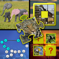 Kinder-Tier-Puzzle und memory