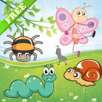 幼児、子供と少しの女の子のための昆虫パズル