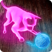 Neon Cat Tom Hologram