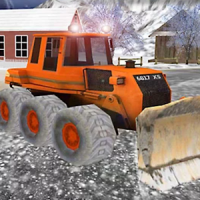 3D снег грузовика Водитель