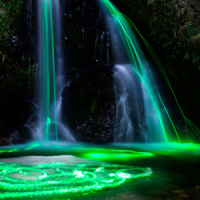 neon live waterfall wallpaper