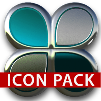 Turquoise silver icon pack HD