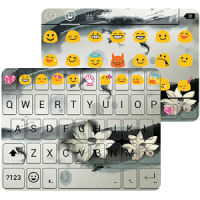 Ink Lotus Emoji Keyboard Theme