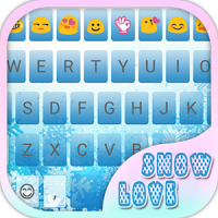 Snow Love Emoji Keyboard Theme