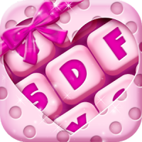 Pink Rose Emoji Keyboard Theme