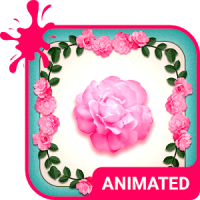Pink Roses Animated Keyboard + Live Wallpaper