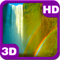 Bright Rainbow Waterfall