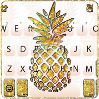 Gold Glitter Pineapple Keyboard Theme