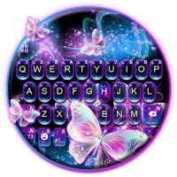 Sparkle Neon Butterfly Keyboard Theme