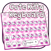 Tema lindo del teclado del gatito rosado