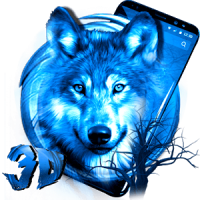 3D Ice Wolf Theme