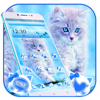 Cute Ice Blue Cat Theme