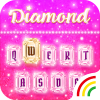 Pink Diamond Keyboard Theme - Emoji&Gif