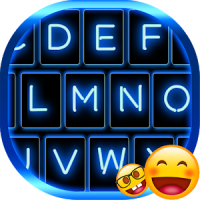 Neon Blue Emoji Keyboard
