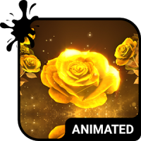 Gold Rose Animated Keyboard + Live Wallpaper