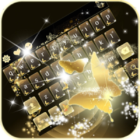 Gold butterfly Keyboard Theme