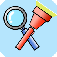 Flashing Magnifying glass - (flashlight app)