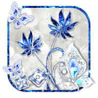 Blue Diamond Butterfly Launcher Theme HD Wallpaper