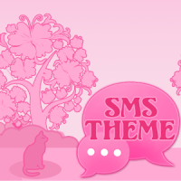 Tema rosado del gato GO SMS