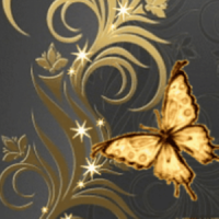 Great Butterfly Gold Live Wall