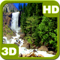 Nice Tall Cascade Waterfall 3D