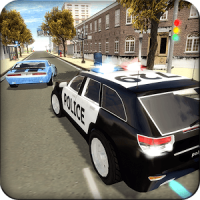 警察の車のドライバーチェイス3D