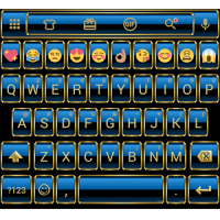 Frame Blue Gold Emoji Keyboard