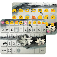Ink Lotus Emoji Keyboard Theme