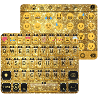 Gold Glitter Emoji Keyboard